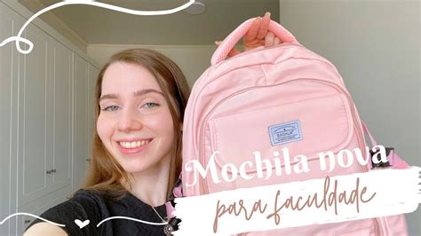 Comprei uma mochila nova (e muuuito espaçosa) para a .